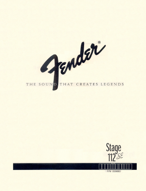 FENDER STAGE 112SE Owner's Manual
