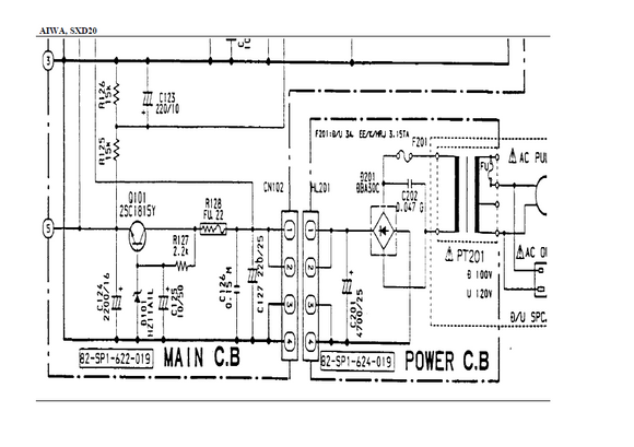 AIWA SX-D20 Power Supply Schematic