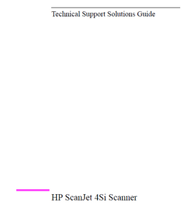 Hewlett Packard ScanJet 4Si Scnner Service Manual