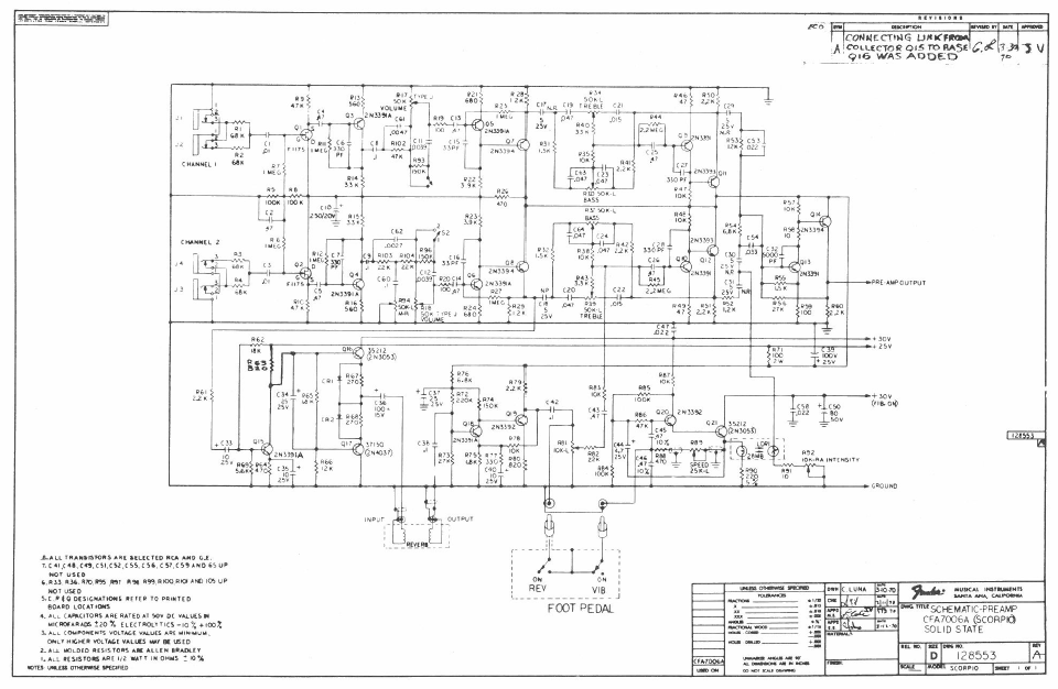 Preamp CFA700GA Scorpio Schematic