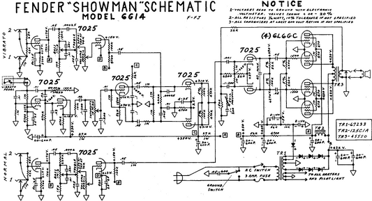 FENDER Showman 6G14 Schematic