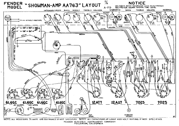 FENDER Showman-Amp AA763 Layout