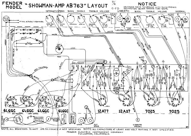 FENDER Showman-Amp AB763 Layout