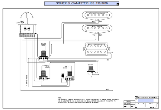 FENDER Squier Showmaster HSS 132-3700 Schematic