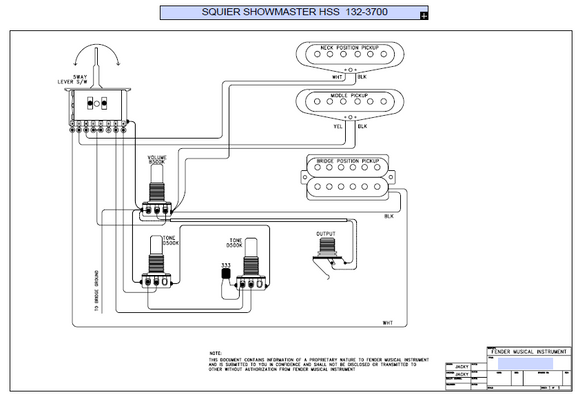 FENDER Squier Showmaster HSS 132-3700 Schematic