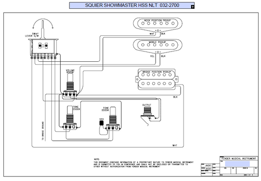 FENDER Squier Showmaster HSS NLT 032-2700 Schematic