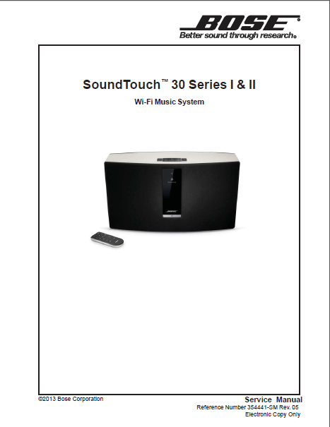 BOSE SoundTouch 30Series I-II WiFi System Service Manual