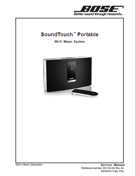 BOSE SoundTouch Portable WiFi System Service Manual