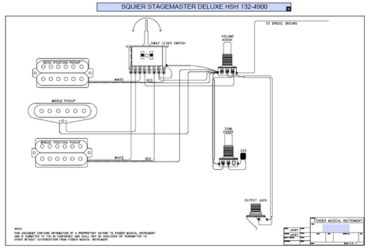 FENDER Squier Stagemaster Deluxe HSH 132-4900 Schematic