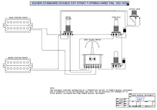 FENDER Squier Standard Double Fat Strat 032-1837 Schematic
