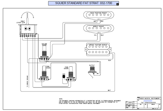 FENDER Squier Standard Fat Strat 032-1700 Schematic