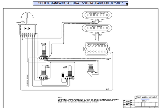 FENDER Squier Standard Fat Strat 7 String Hard Tail 032-1807 Schematic
