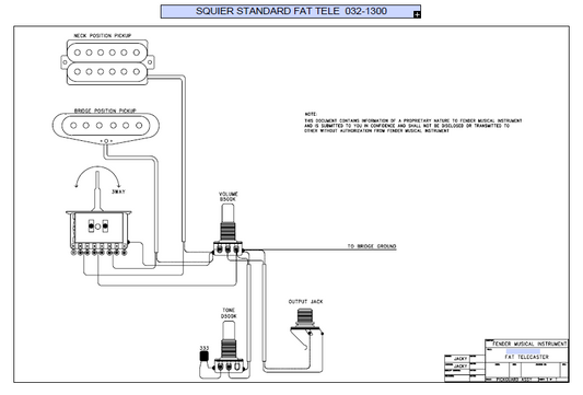 FENDER Squier Standard Fat Tele 032-1300 Schematic