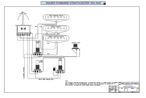 FENDER Squier Standard Strat 032-1602 Schematic