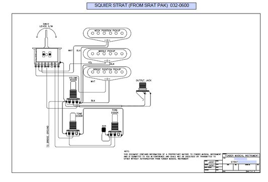FENDER Squier Strat Pak 032-0600 Schematic