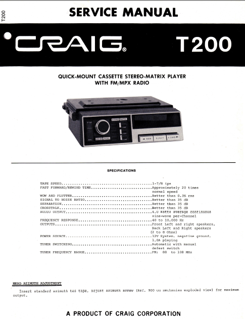 COBRA TO Cybernet-T-200 Service Manual