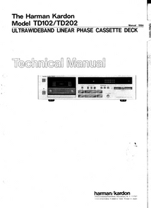 Harman Kardon TD102 TD202 Cassette Deck Technical Manual