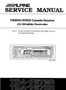 ALPINE TDA 7572R-7570R CD Shuttle Controller Service Manual