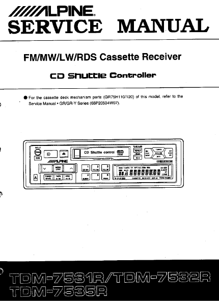 ALPINE TDM-7531R CD Shuttle Controller Schematics
