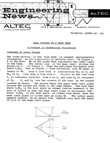 ALTEC TL-105 Operations Manual