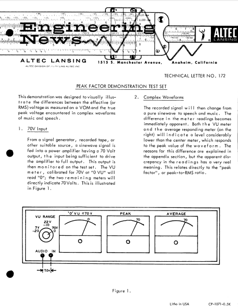 ALTEC LANSING TL-172 Instructional Manual