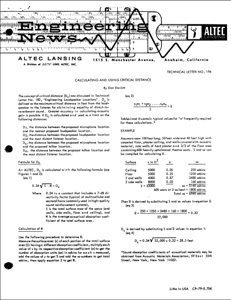 ALTEC LANSING TL-196 Instructional Manual