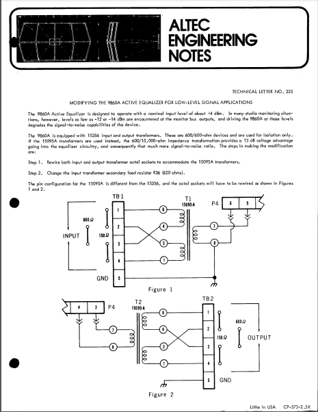 ALTEC LANSING TL-225 Signal Applications Owner's Manual
