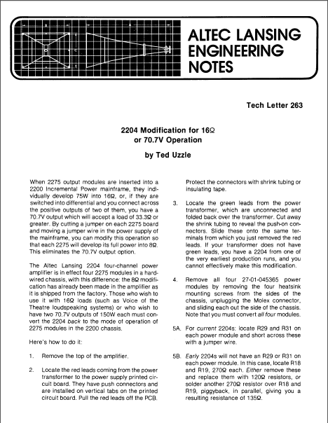 ALTEC LANSING TL-263 Owner's Manual