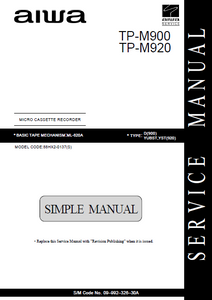 AIWA TP M900-M920 Simple Micro Cassette Recorder Instructions Manual