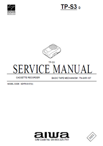 AIWA TP S3 D Cassette Recorder Instructions Manual