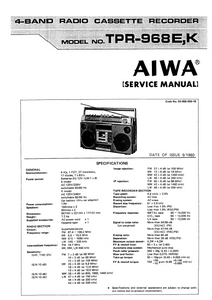 AIWA TPR-968E,K Radio Cassette Recorder Service Manual