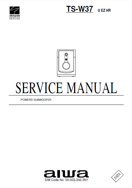 AIWA TS-W37 Powerd Subwoofer Instructions Manual