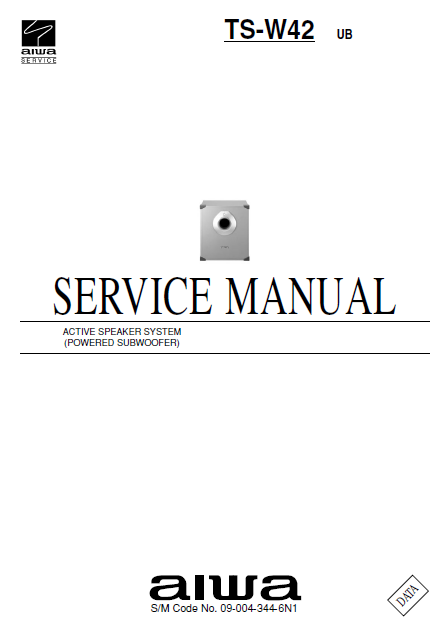 AIWA TS-W42 UB Powerd Subwoofer Instructions Manual