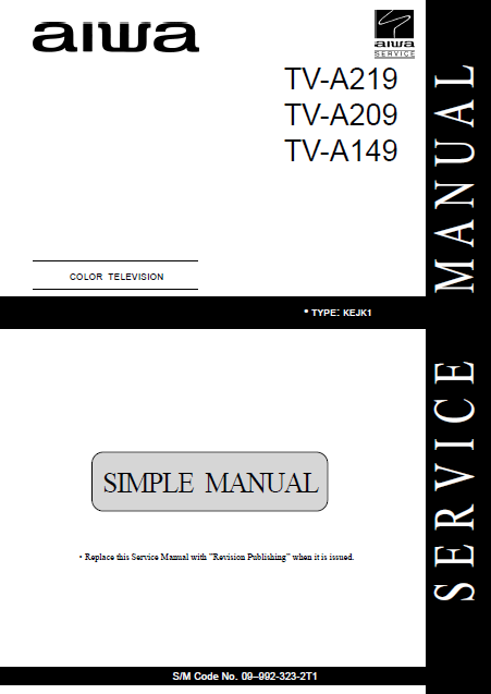 AIWA TV-A219 Color Television Simple Manual