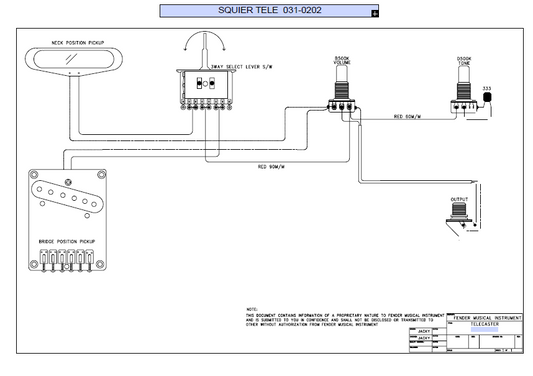 FENDER Squier Tele 031-0202 Schematic