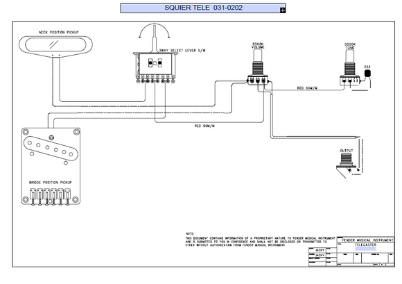 FENDER Squier Tele 031-0202 Schematic