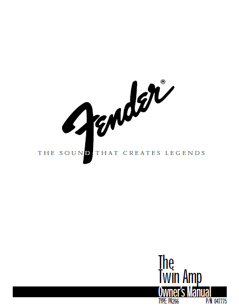 FENDER The Twin Amp Owner's Manual