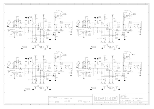 BEHRINGER Europack UB1204 Schematics