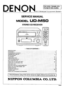 DENON UD-M50 Stereo Cd Receiver Service Manual