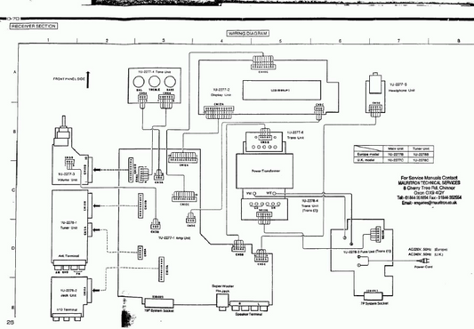 DENON UDA-70 Receiver Section Wiring Schematics