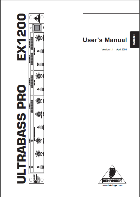 BEHRINGER Ultrabass Pro Ex1200 User's Manual
