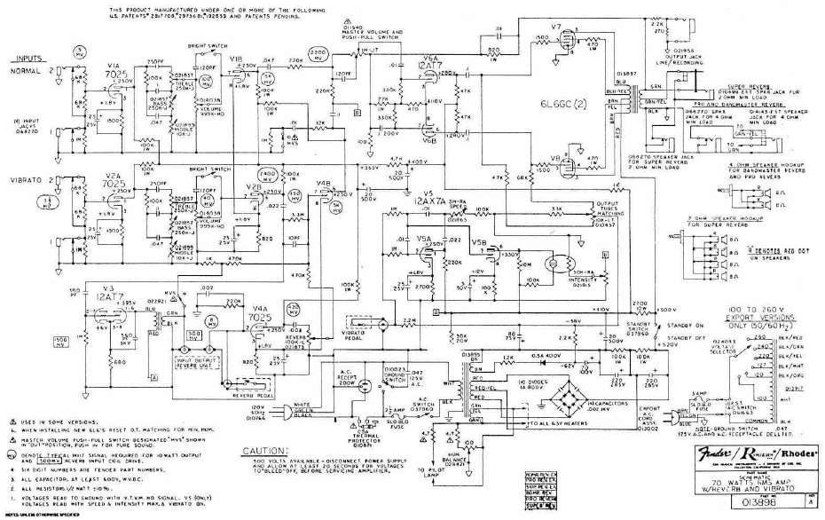 FENDER Ultralinear Pro Schematic