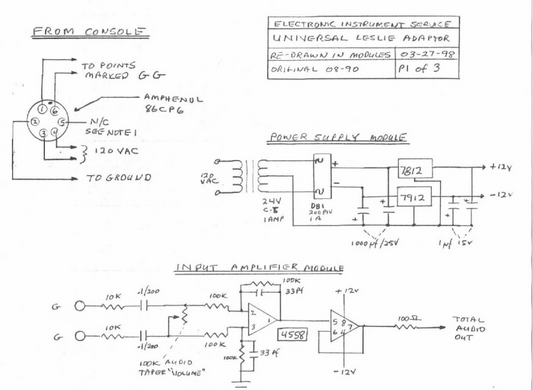 Hammond Universal Leslie Adaptor Schematic