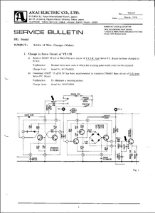AKAI VT-110 Electronic Service Bulletin Schematic
