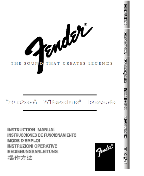 FENDER Custom Vibrolux Reverb  Instruction Manual