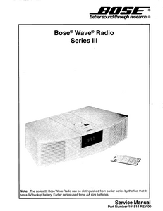 BOSE AW SeriesIII Radio Service Manual