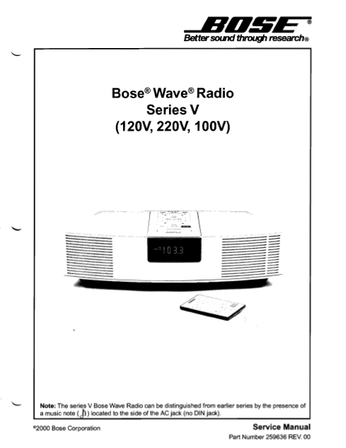 BOSE AW SeriesV Radio Service Manual