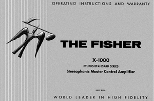 FISHER X-1000 Stereophonic Master Control Amplifier Owner's Manual