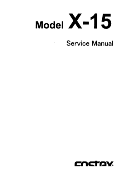 FOSTER Model X-15 Service Manual
