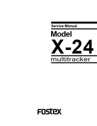 FOSTER Model X-24 Multitraker Service Manual